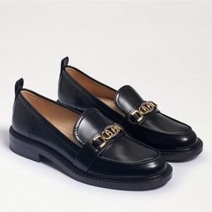 New Sam Edelman Christy Loafer Black Box Leather black gold silver penny classic